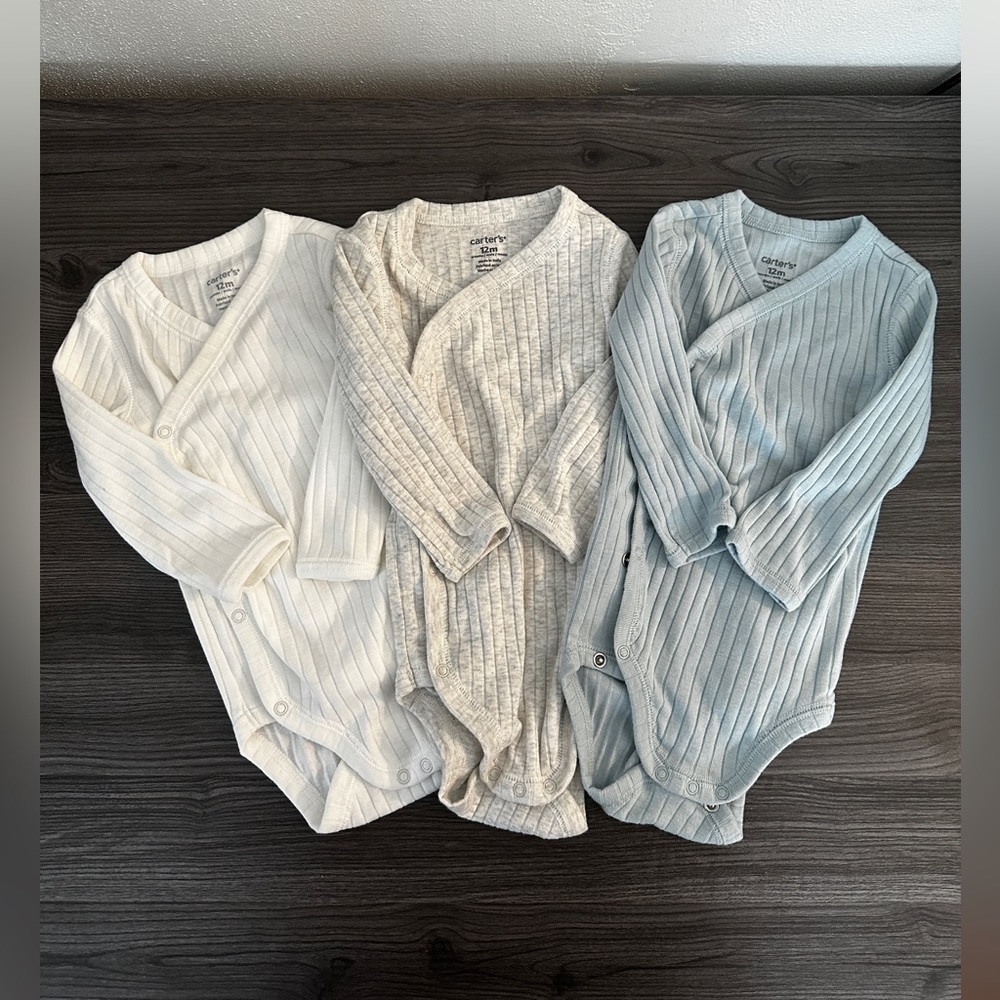 (3) Side Snap Carters 12 Month Onesies